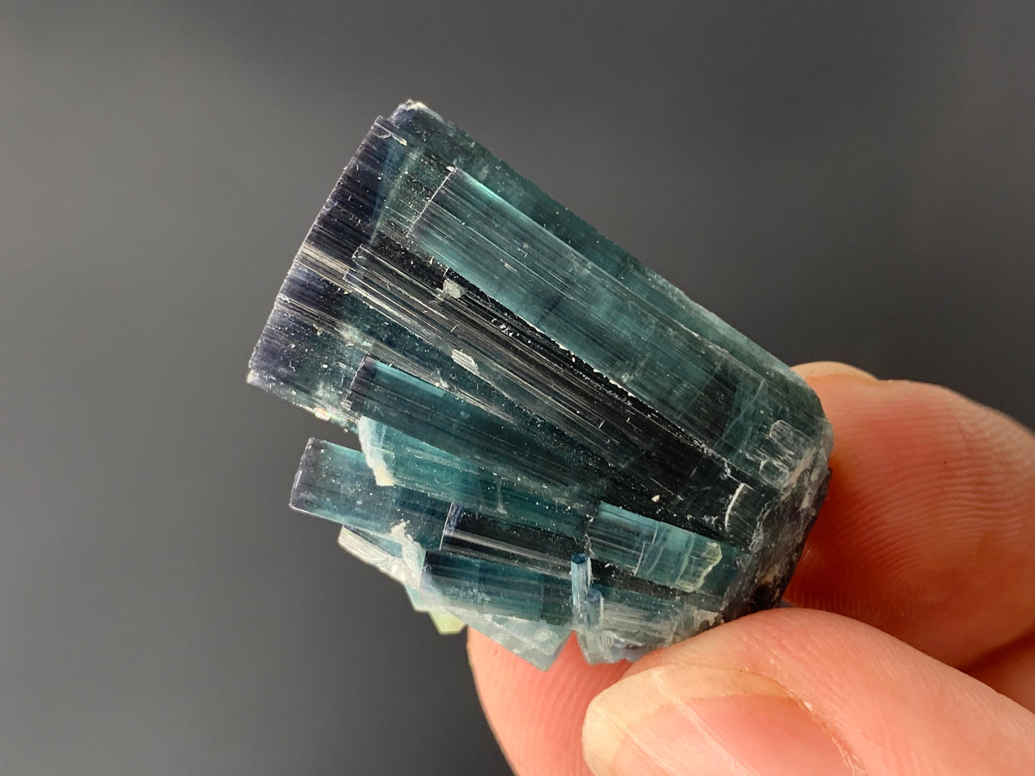 58.60 Carat Gorgeous Indicolite Blue Color Tourmaline Cluster From Afghanistan  For Sale 9