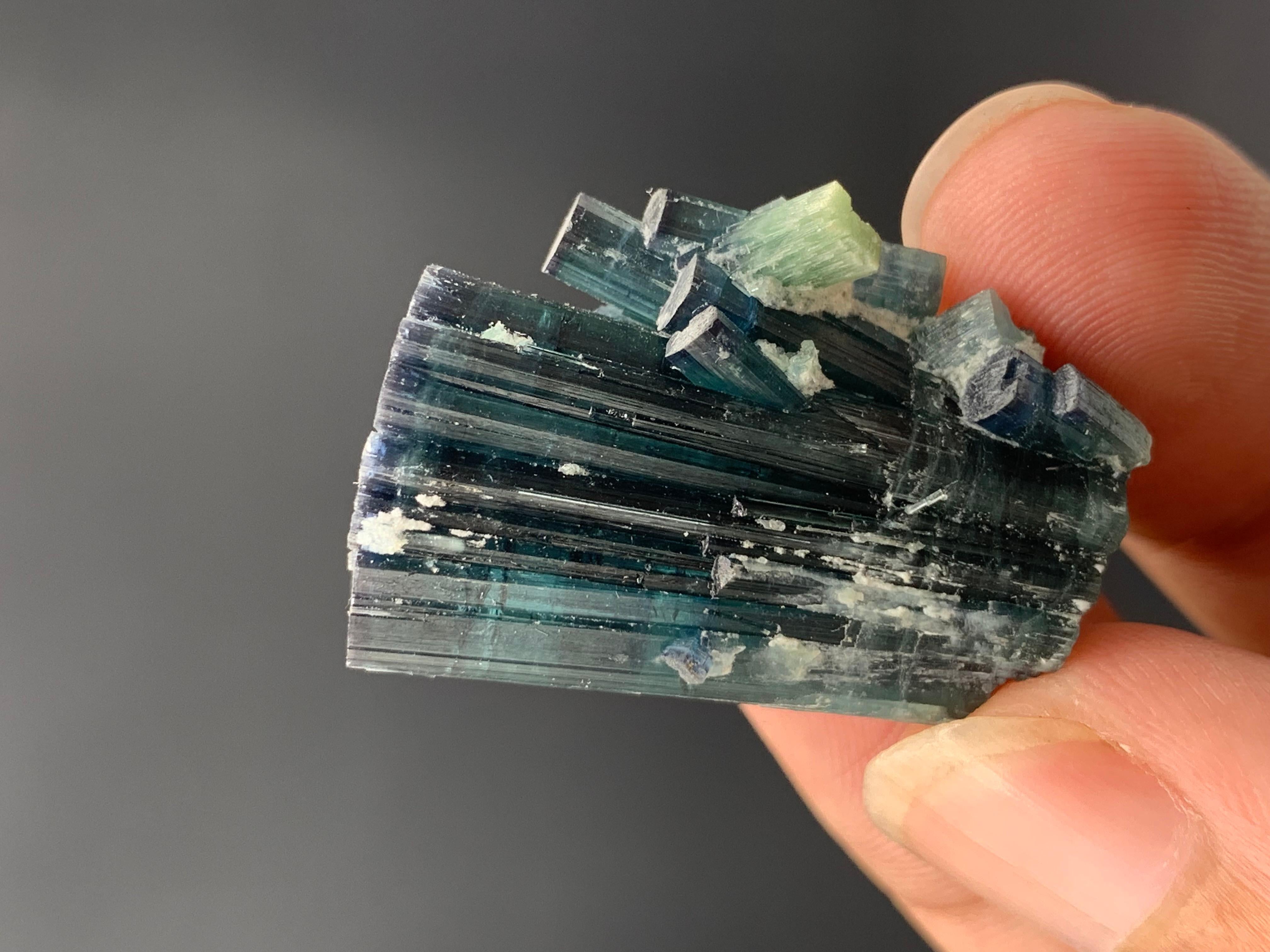 58.60 Carat Gorgeous Indicolite Blue Color Tourmaline Cluster From Afghanistan  In Good Condition For Sale In Peshawar, PK