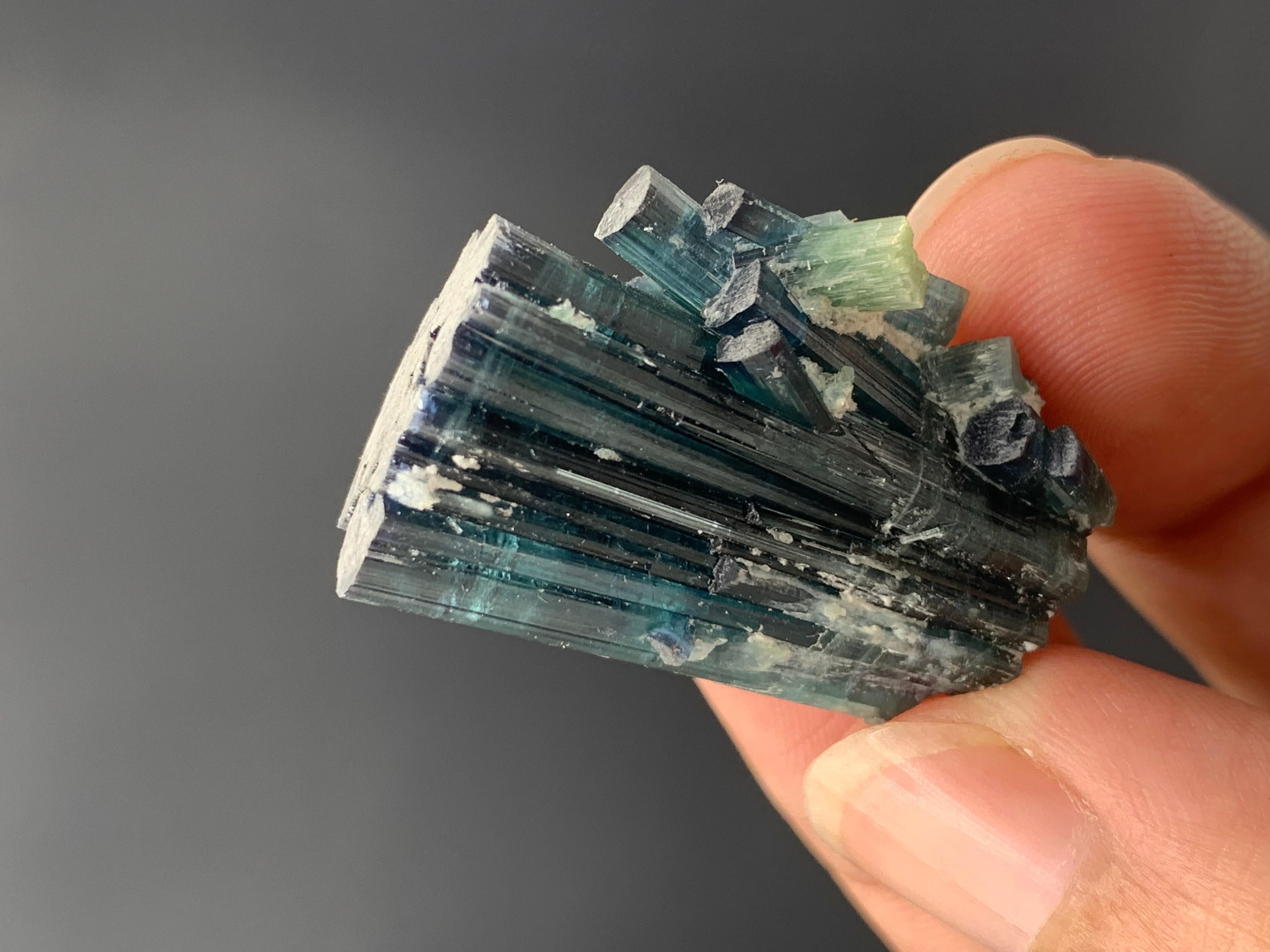 18th Century and Earlier 58.60 Carat Gorgeous Indicolite Blue Color Tourmaline Cluster From Afghanistan  For Sale