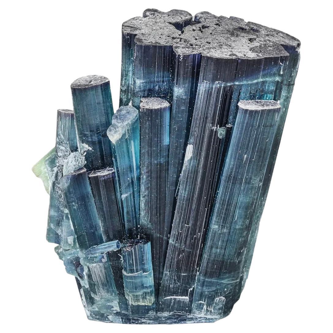 58.60 Carat Gorgeous Indicolite Blue Color Tourmaline Cluster From Afghanistan  For Sale