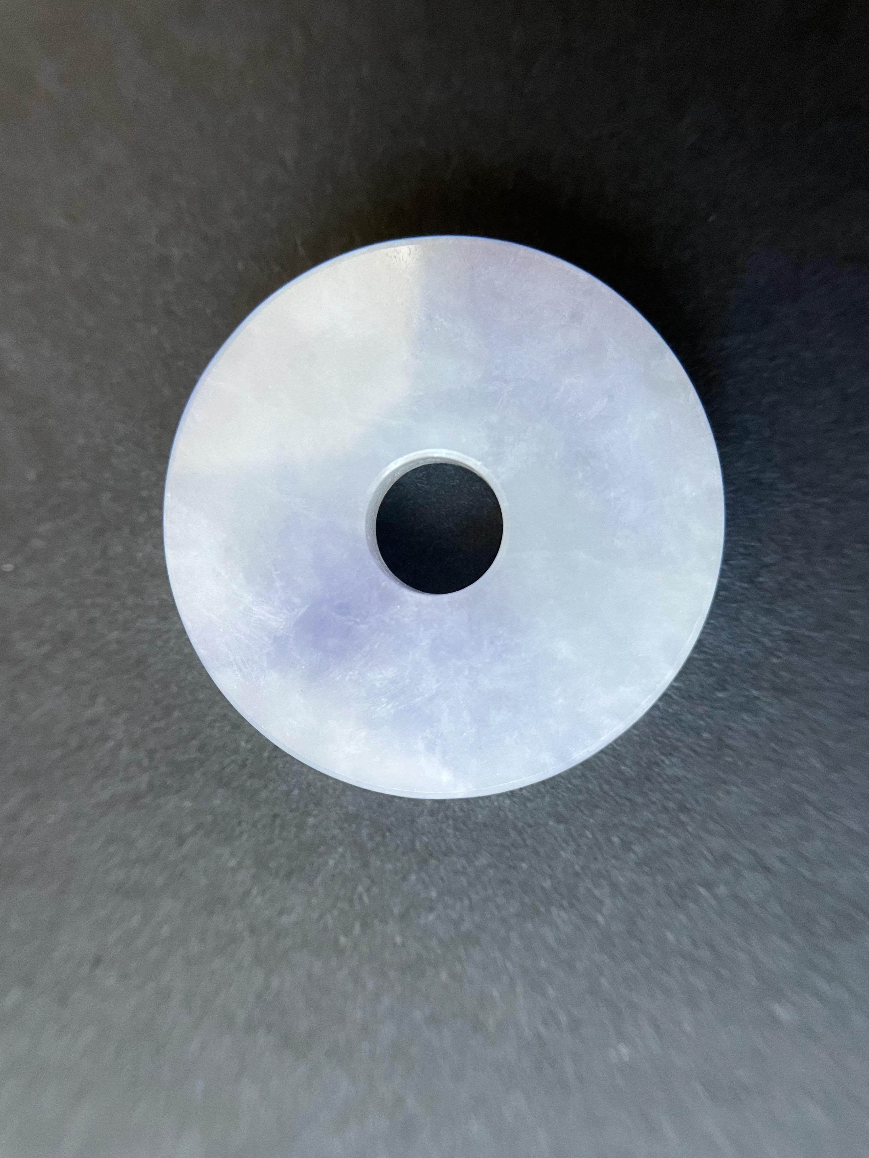 58.66 Ct - Natural Myanmar Lavender Icy Type Jadeite Donut Round Loose Jade In New Condition For Sale In Kowloon, HK