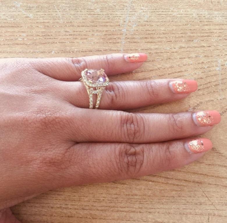 5,87 Karat Turmalin Diamant 18 Karat Gelbgold Cocktail-Ring im Zustand „Neu“ im Angebot in Los Angeles, CA