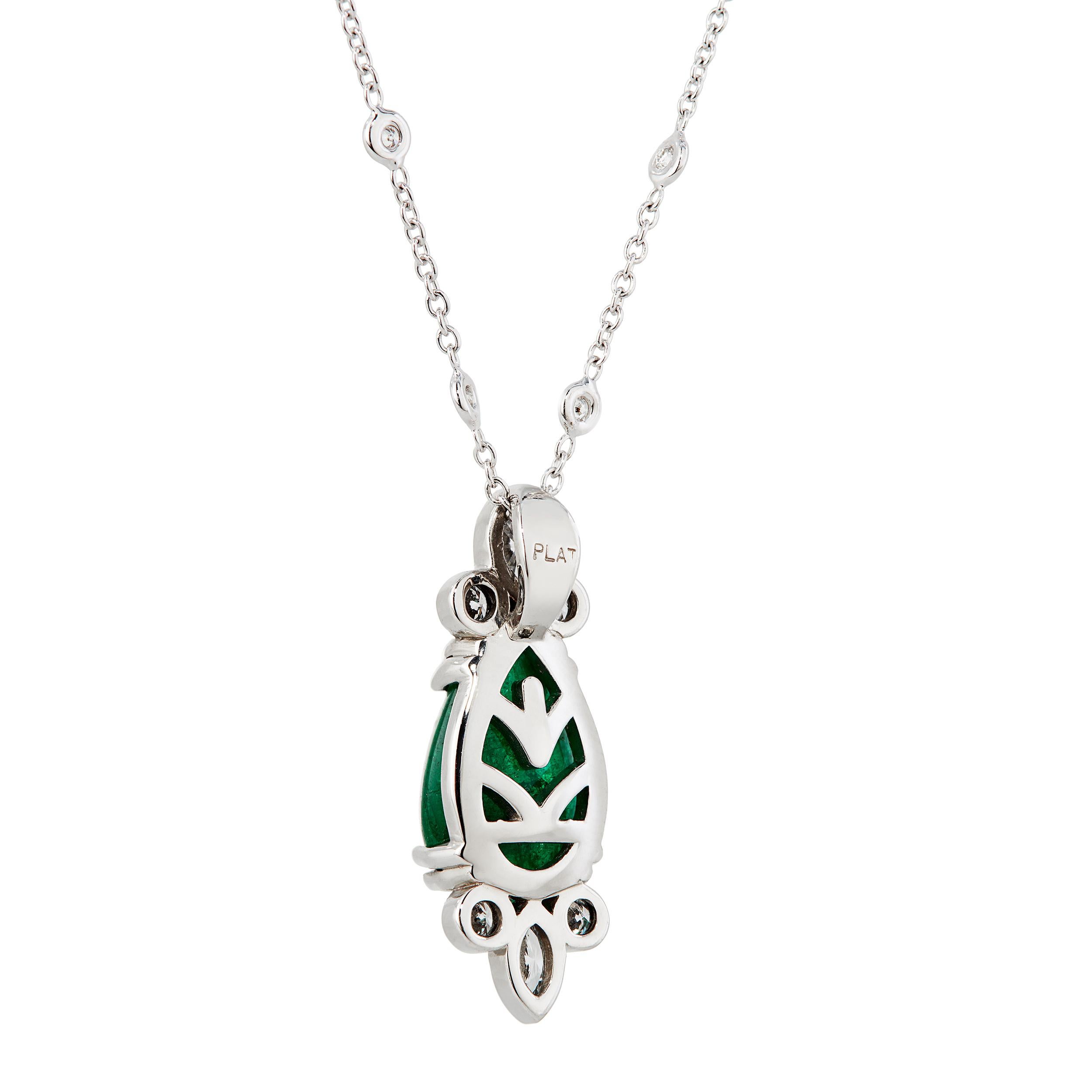 pear shaped emerald necklace