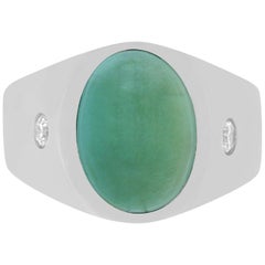 5.88 Carat Aquamarine and 0.15 Carat White Diamond Ring