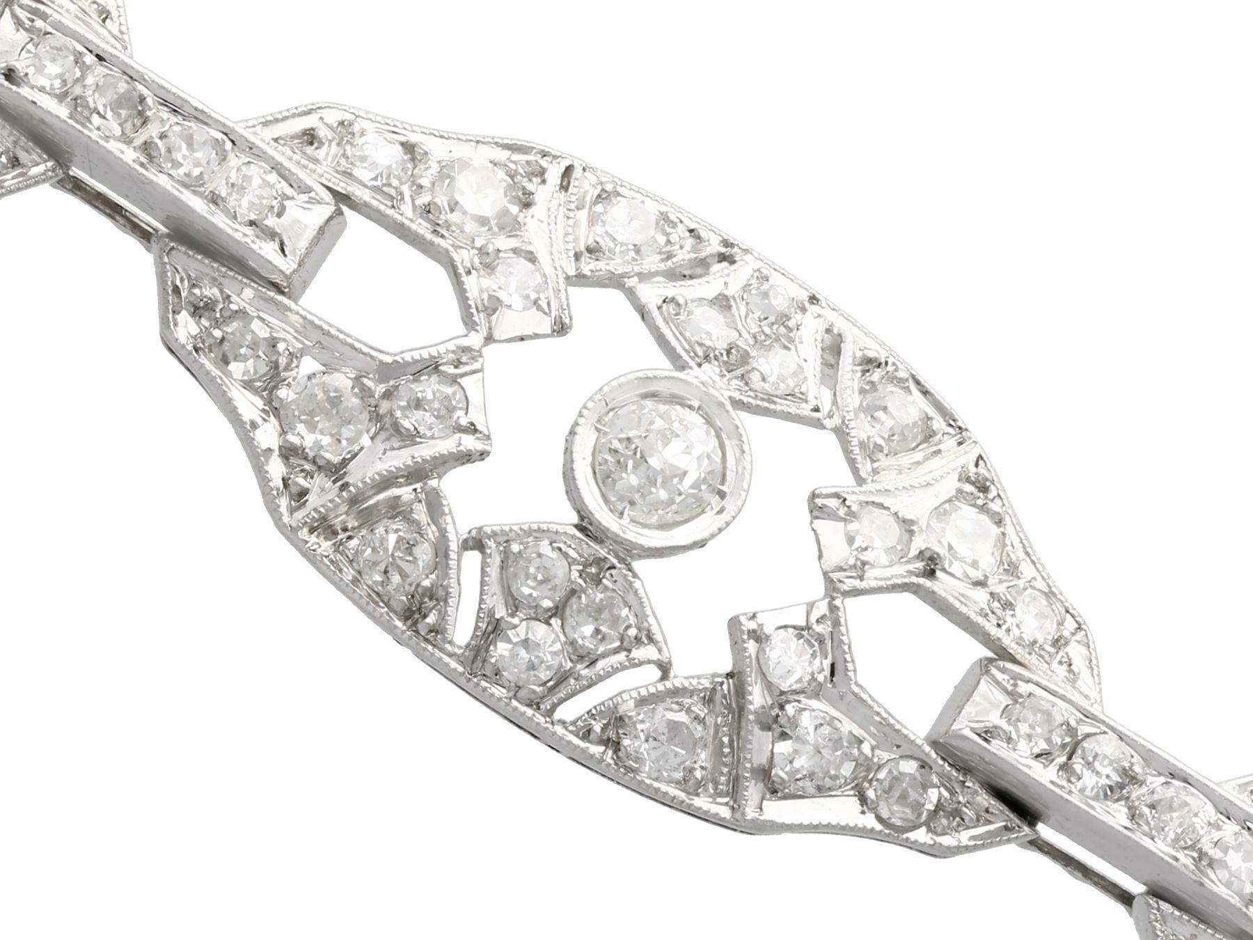 Women's Antique 5.88 Carat Diamond and Platinum Bracelet Art Deco, circa 1930