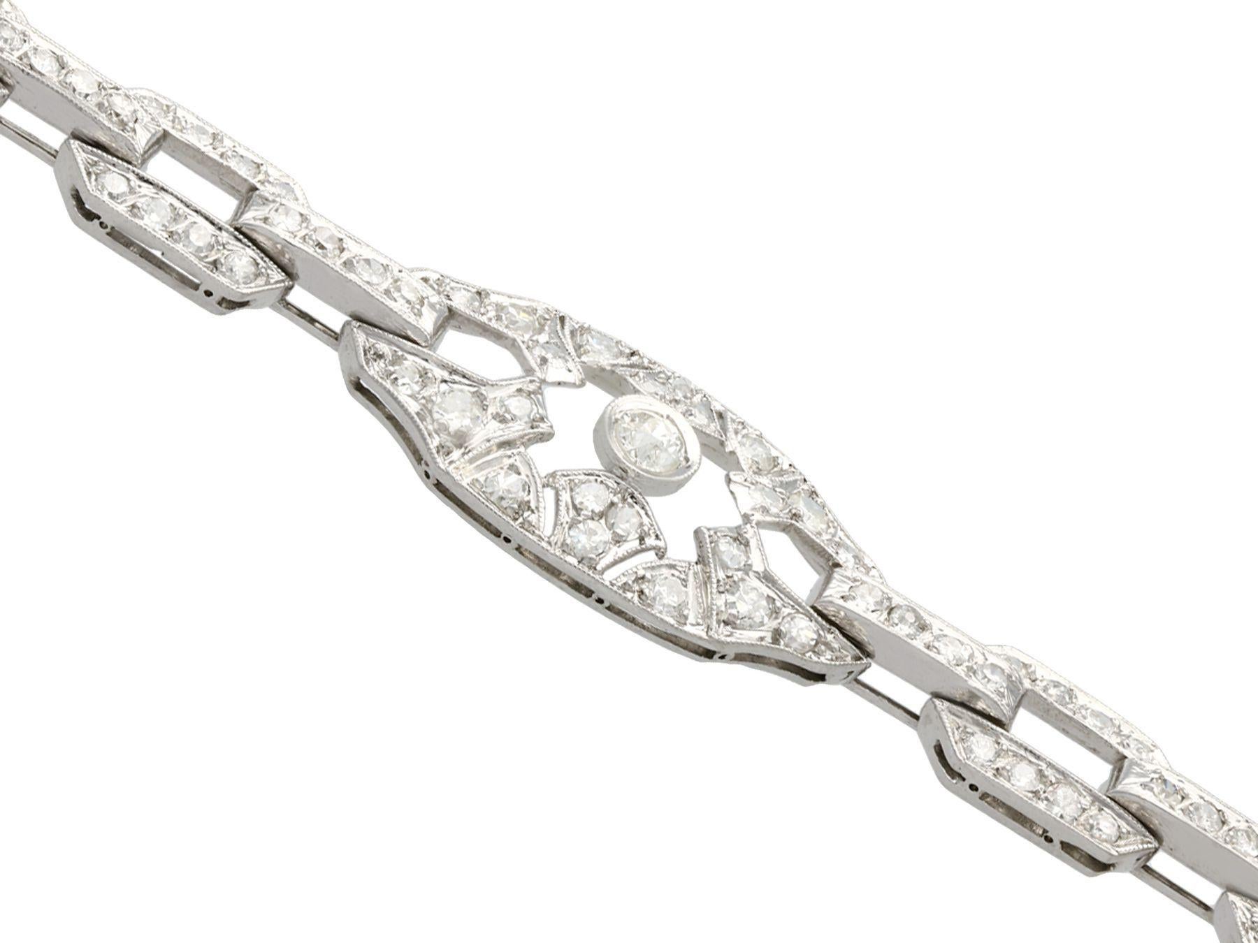Antique 5.88 Carat Diamond and Platinum Bracelet Art Deco, circa 1930 1