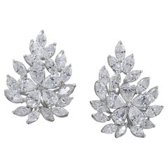 Spectra Fine Jewelry 5.88 Carat Fancy Shape Diamond Cluster Earrings