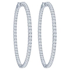 5.88 Carat Total Weight Round Diamond Endless Hoop Earrings