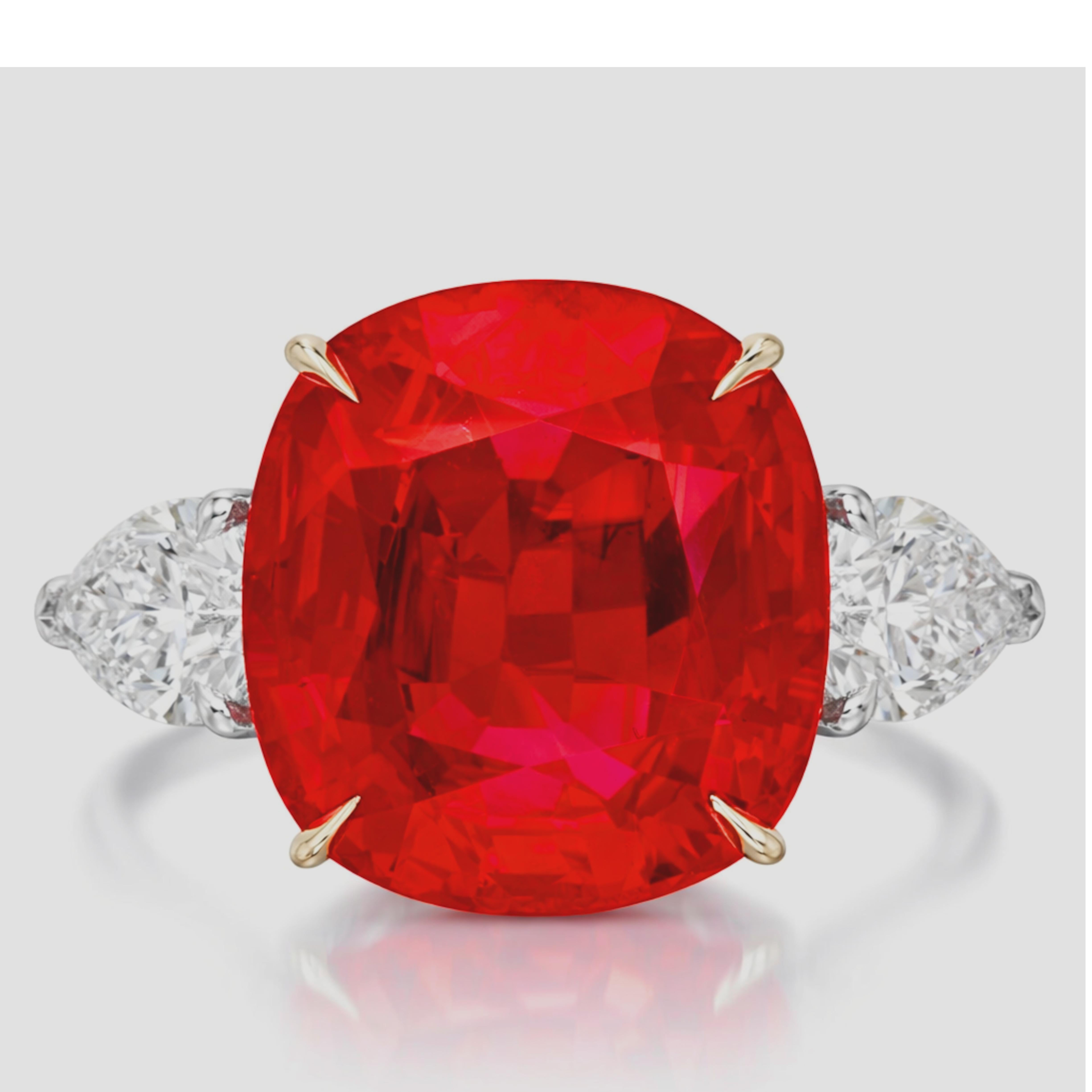 5.88 Carat Unheated Mozambique Ruby and Diamond Ring – C. Dunaigre Certified For Sale