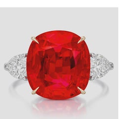 5.88 Carat Unheated Mozambique Ruby and Diamond Ring – C. Dunaigre Certified