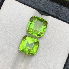 5.88 Carat Vivid Green Natural Peridot Cushion Cut Loose Gemstones for Jewelry