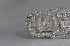 5.88 Carat Old European Diamond Art Deco Platinum Pin/Brooch