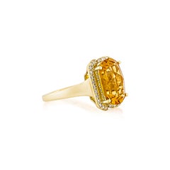 Sunita Nahata Citrino 5.89ct. Anello fantasia in 18KYG con diamante bianco.