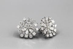 5.89 Carat Diamond Flower Shaped Earring
