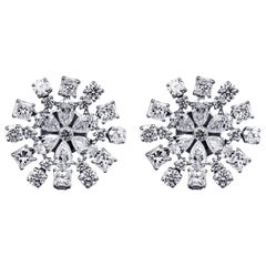 5.89 Carat Diamond Flower Shaped Earring