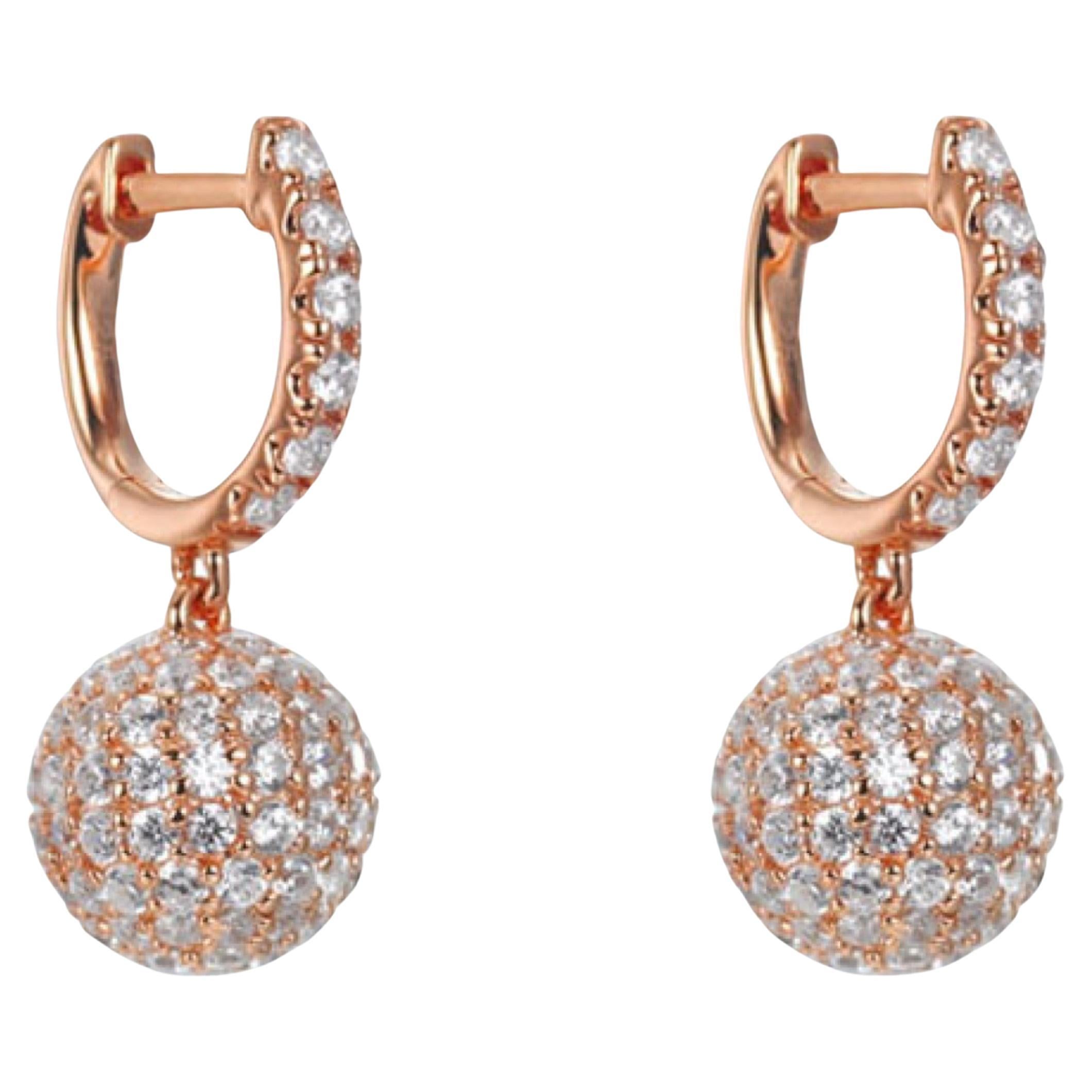 Pave brilliance with that extra Lustre sparkle.

Featuring 5.89ct of round brilliant cut cubic zirconia, set in 925 sterling silver with a 14kt rose gold finish.

Dimensions: 25mm drop.

Also available with high gloss white rhodium or a 14kt yellow
