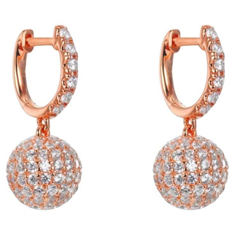 Vintage Pink Sapphire and 14K Rose Gold Disco Ball Earrings