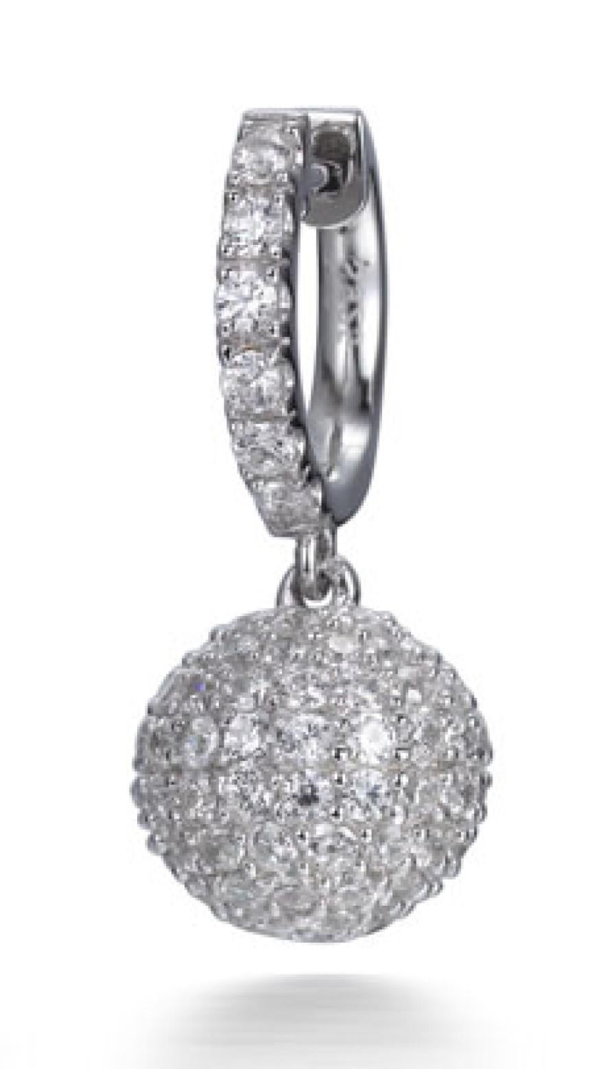Disco-Kugel-Tropfen-Ohrringe aus Sterlingsilber mit 5,89 Karat kubischem Zirkon in Mikro-Fassung im Zustand „Neu“ im Angebot in London, GB