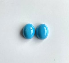 58.91 Carats Turquoise Arizona Cabochons 2 Pieces Pair For Jewelry Natural Gem