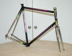 58CM COLNAGO MASTER OLYMPIC FREULER ART DECOR PAINT SCHEME ROAD BiKE FRAME SET
