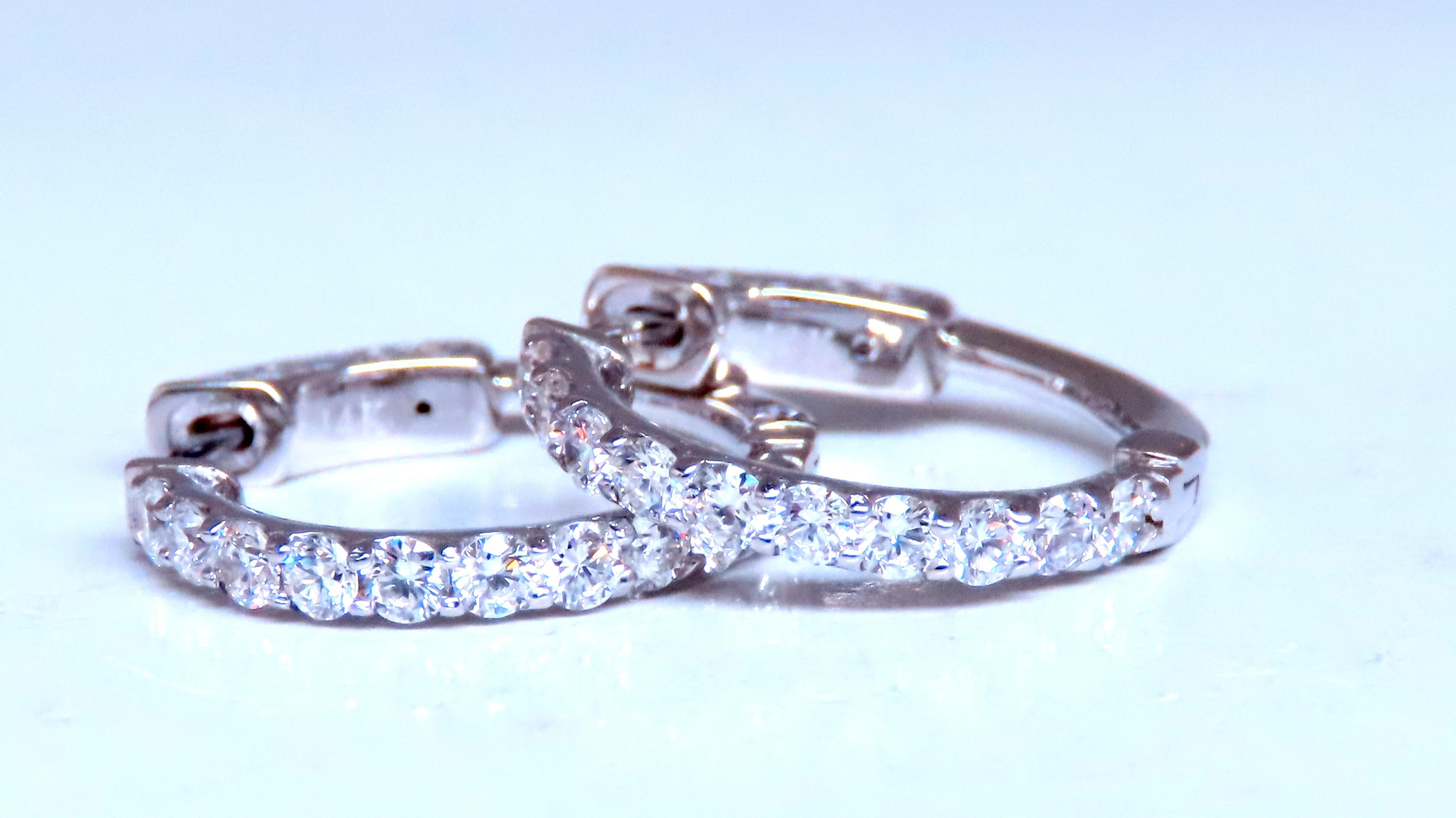 .58ct Diamantes Naturales Compartidos Pendientes de aro 14kt 12486 Corte redondo en venta