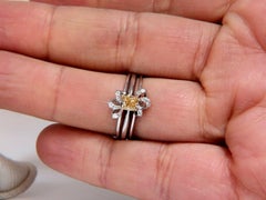 .58 Carat Natural Fancy Yellow Diamond Ring 14 Karat