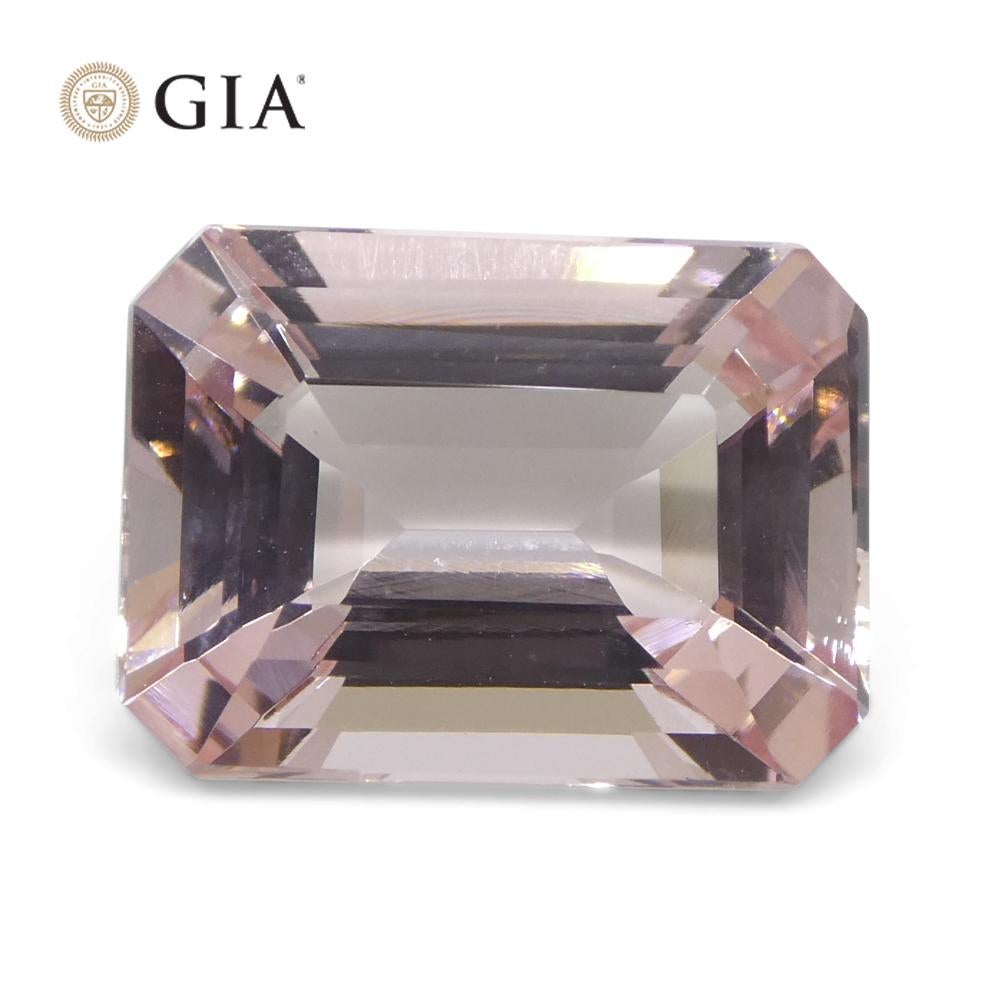 5.8ct Octagonal/Emerald Cut Orangy Pink Morganite GIA Certified Brazil Unheated  For Sale 8