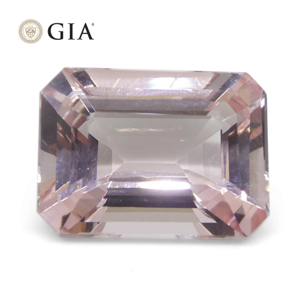 5.8ct Octagonal/Emerald Cut Orangy Pink Morganite GIA Certified Brazil Unheated  For Sale 10
