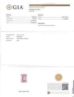 5.8ct Octagonal/Emerald Cut Orangy Pink Morganite GIA Certified Brazil Unheated