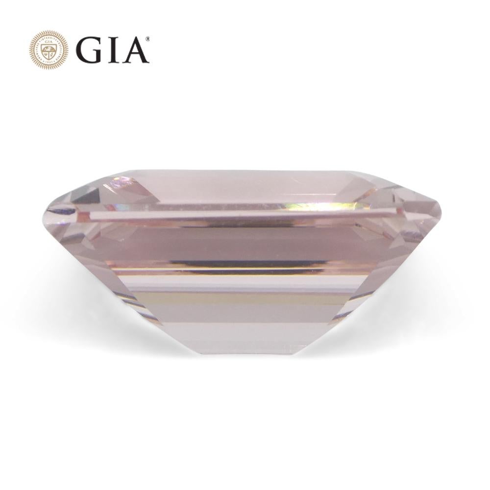 5.8ct Octagonal/Emerald Cut Orangy Pink Morganite GIA Certified Brazil Unheated  For Sale 1