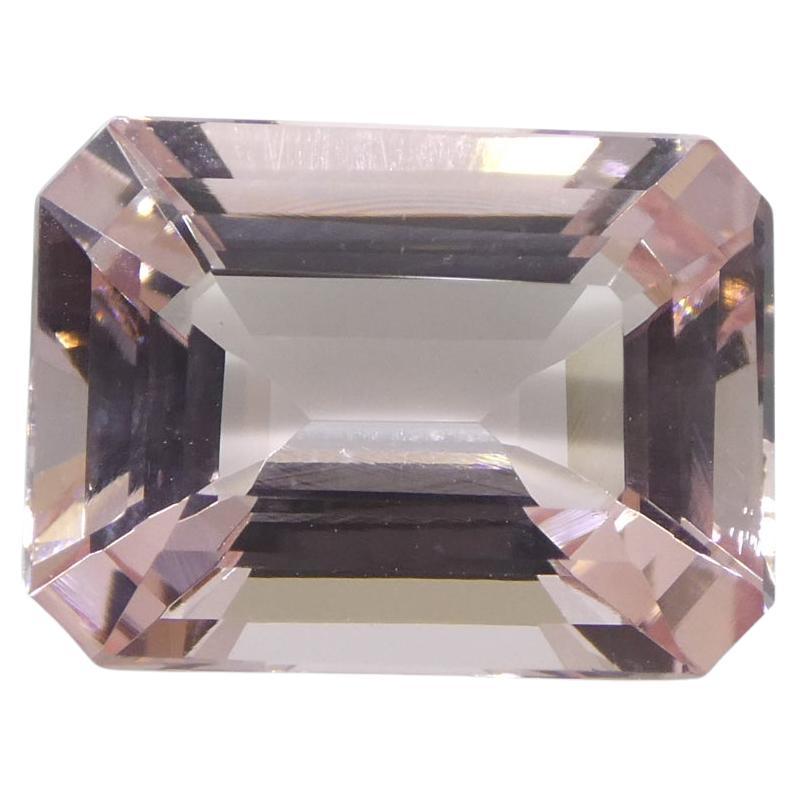 5.8ct Octagonal/Emerald Cut Orangy Pink Morganite GIA Certified Brazil Unheated  For Sale