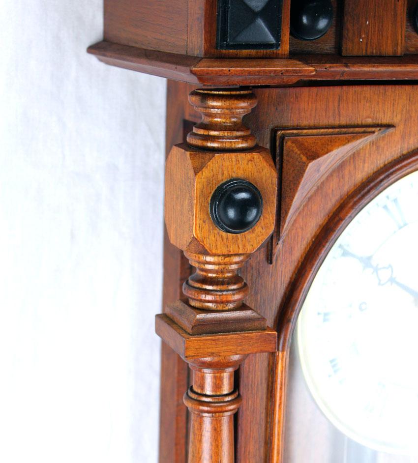 XIXe siècle Horloge murale régulatrice allemande Gustav Becker 3 poids Grand Sonnerie Vienna en vente