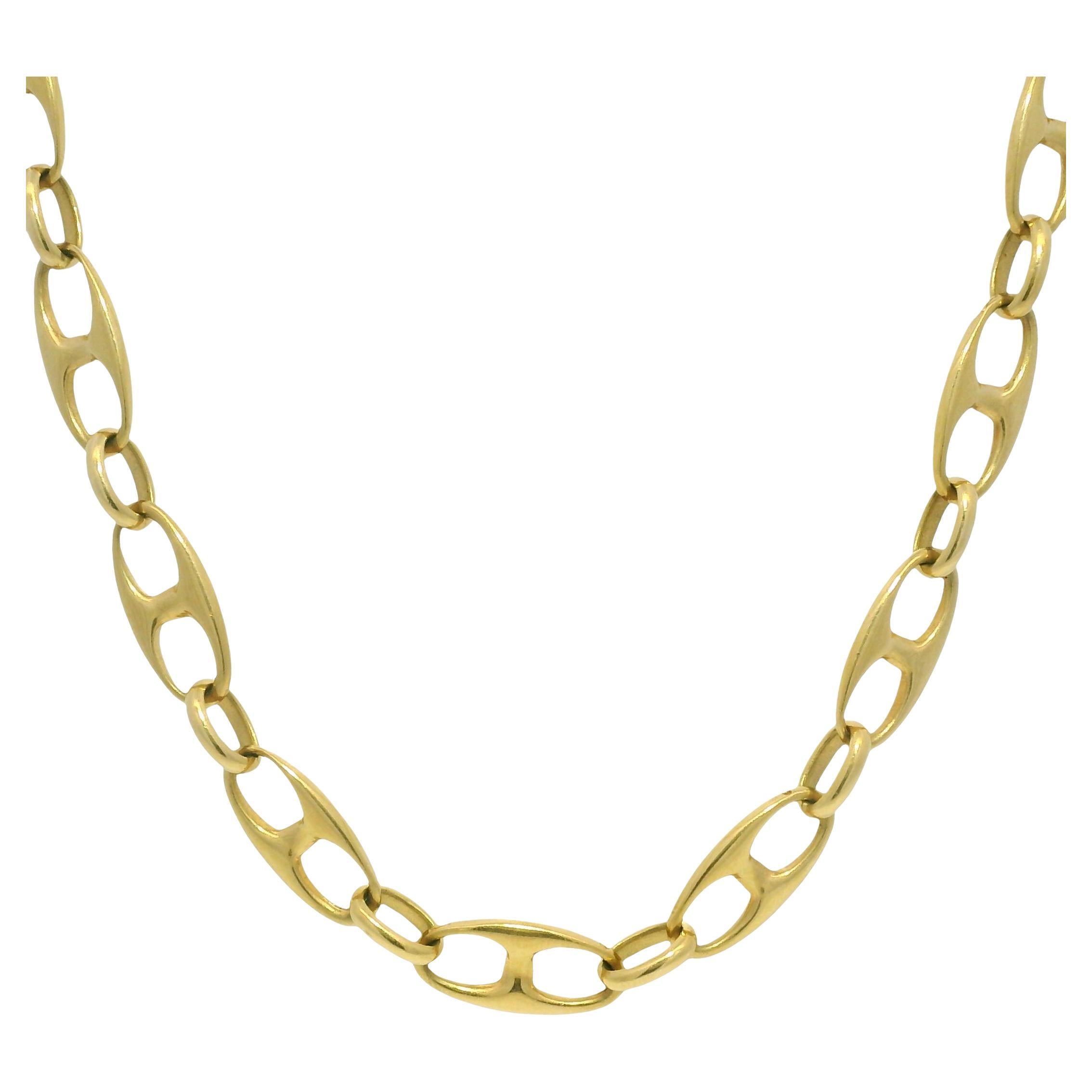 5.8mm Flat Mariner Link 24.5 Inch Chain 14-Karat In Stock en vente