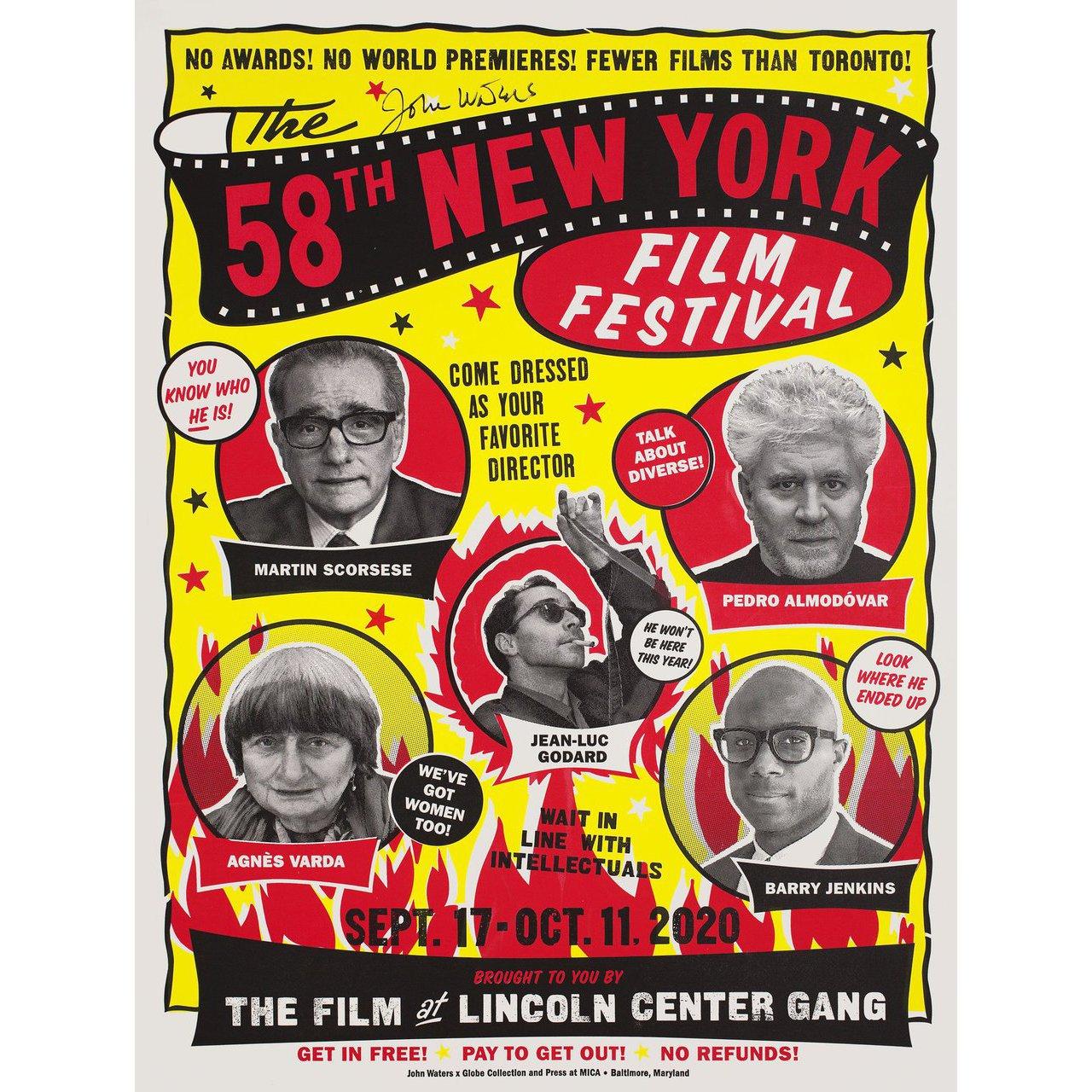 Original 2020 U.S. poster by John Waters for the 1963 festival New York Film Festival. Signed by John Waters. Fine condition, rolled. Please note: the size is stated in inches and the actual size can vary by an inch or more.
 