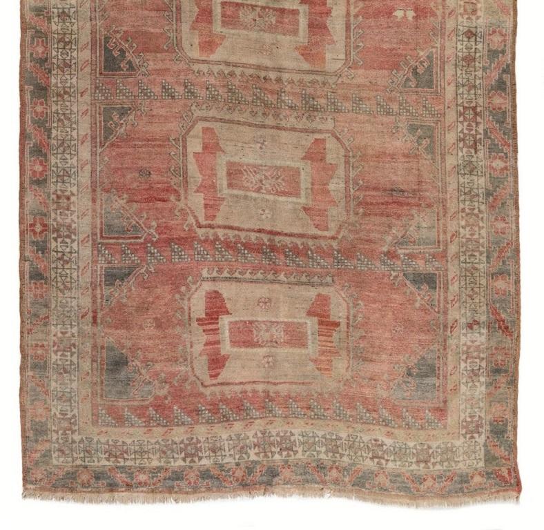 Tribal 5.8x11 Ft Vintage Hand-knotted Wool Village Rug from Central Turkey For Sale
