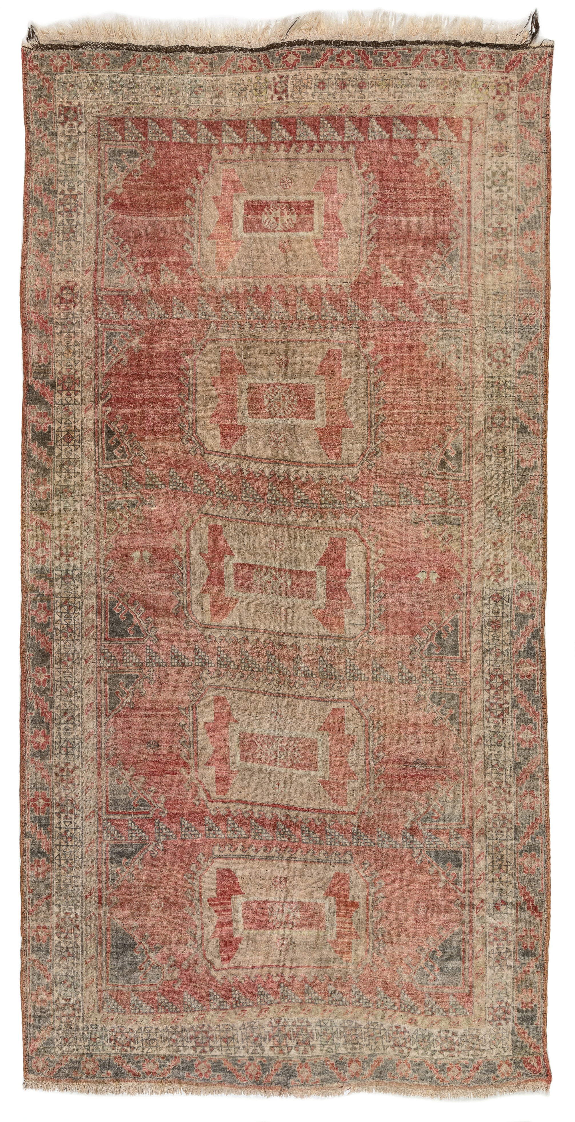 5.8x11 Ft Vintage Hand-knotted Village Rug from Turkey. 100% Wool