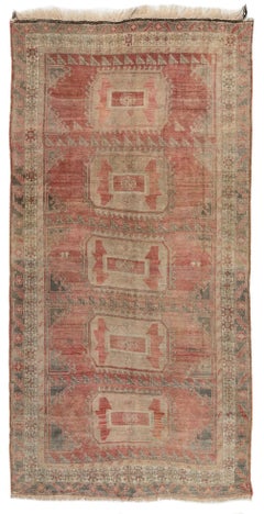 5.8x11 Ft Vintage Hand-knotted Village Rug from Turkey. 100% Wool