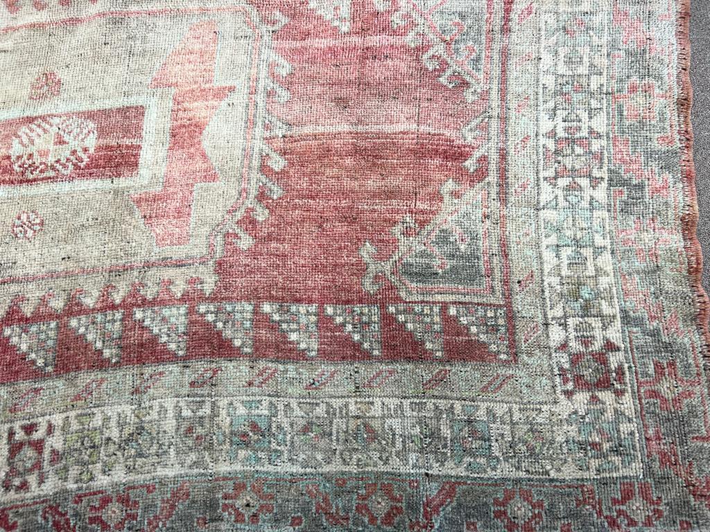 5.8x11 Ft Vintage Hand-knotted Wool Village Rug from Central Turkey In Good Condition For Sale In Philadelphia, PA