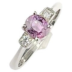  Oval Natural Origin Pink Sapphire Ring