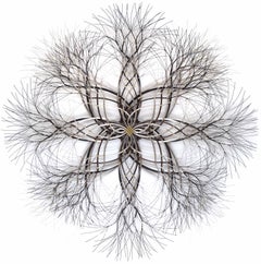 58"x58" Metal Wall Sculpture in Stainless, Bronze and Brass #735