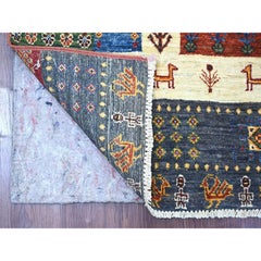5'8"x8'10" Colorful Hand Knotted Natural Wool Fine Kashkuli Gabbeh Oriental Rug