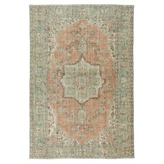 5.8x8.2 Ft Hand-Knotted Vintage Anatolian Wool Area Rug for Home & Office Decor