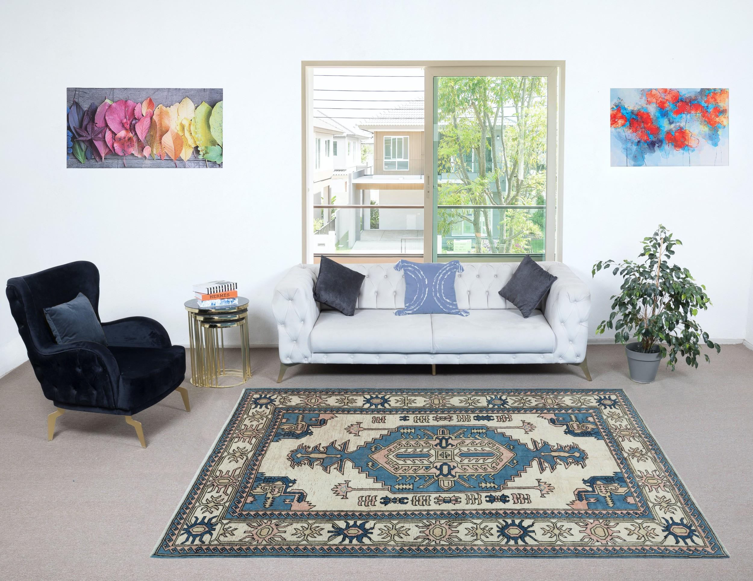 Add a touch of timeless elegance to your home with this traditional vintage hand knotted Turkish area rug, crafted from 100% premium wool. This exquisite piece captures the essence of traditional Anatolian craftsmanship, featuring intricate patterns