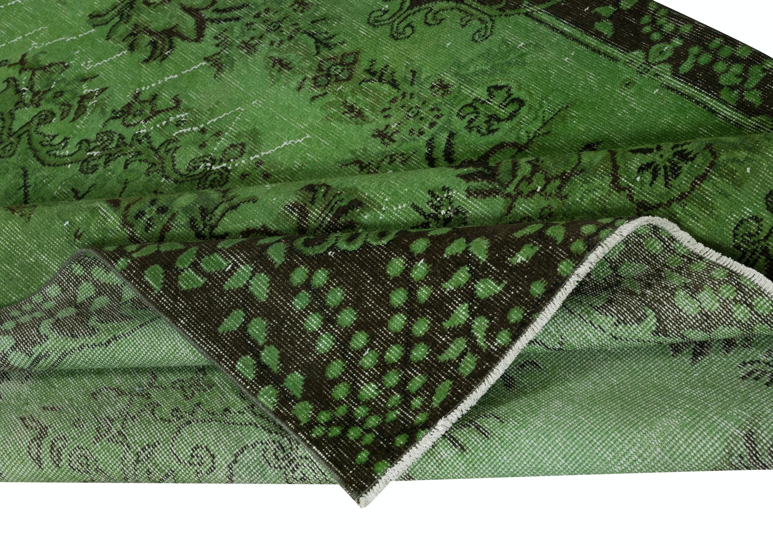 Alfombra contemporánea de lana turca anudada a mano de color verde de 2,5 x 2,5 metros Moderno en venta