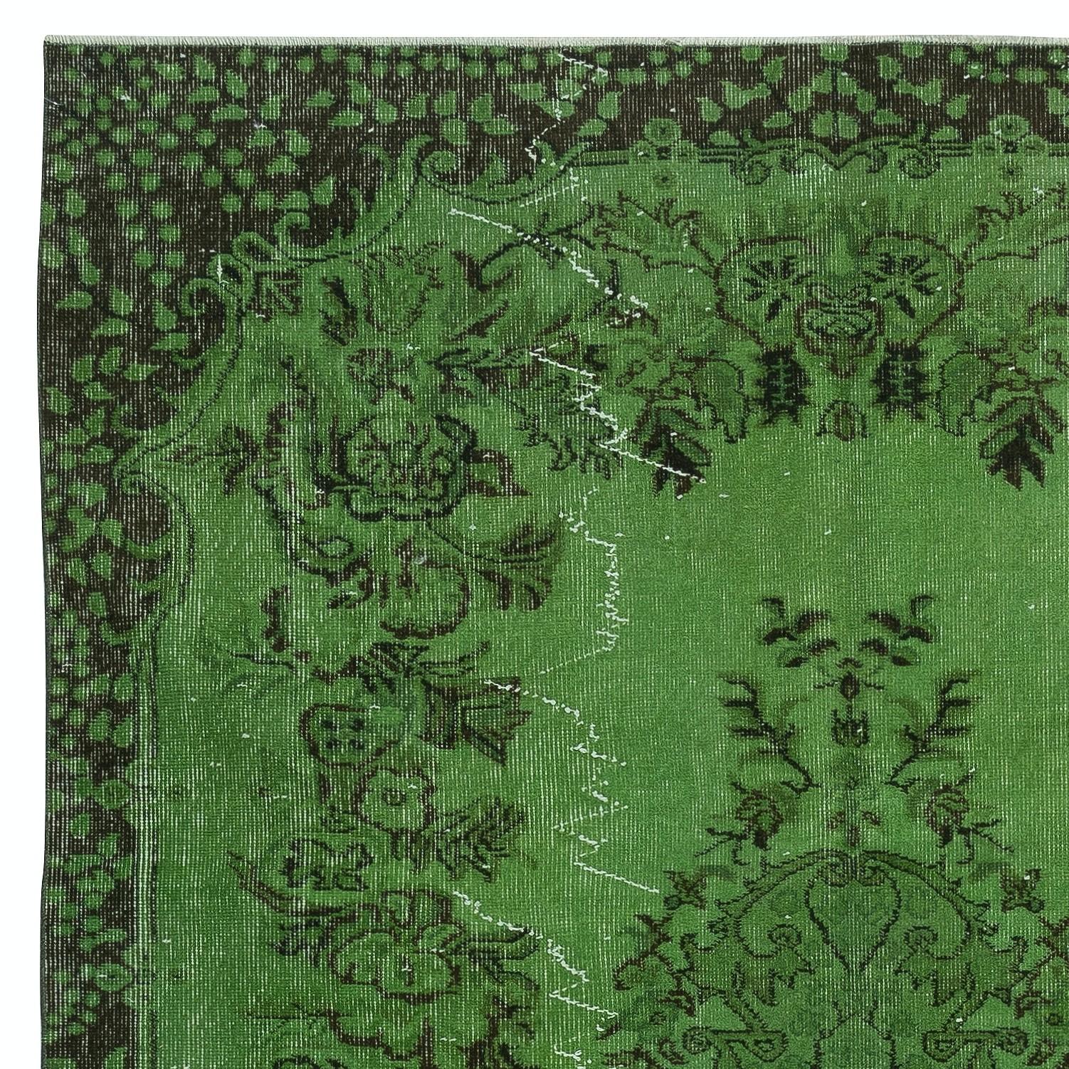 Alfombra contemporánea de lana turca anudada a mano de color verde de 2,5 x 2,5 metros Turco en venta