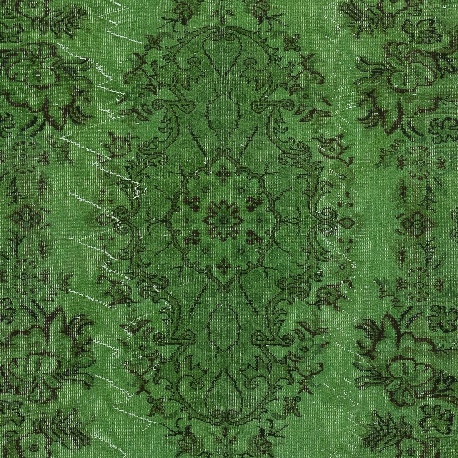 Alfombra contemporánea de lana turca anudada a mano de color verde de 2,5 x 2,5 metros Anudado a mano en venta