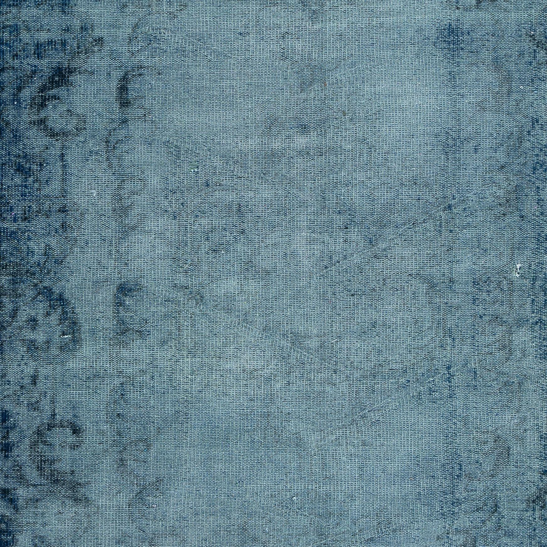 Noué à la main 5.8x9 Ft Distressed Handmade Navy Blue Area Rug, Shabby Chic Turkish Carpet (tapis turc) en vente