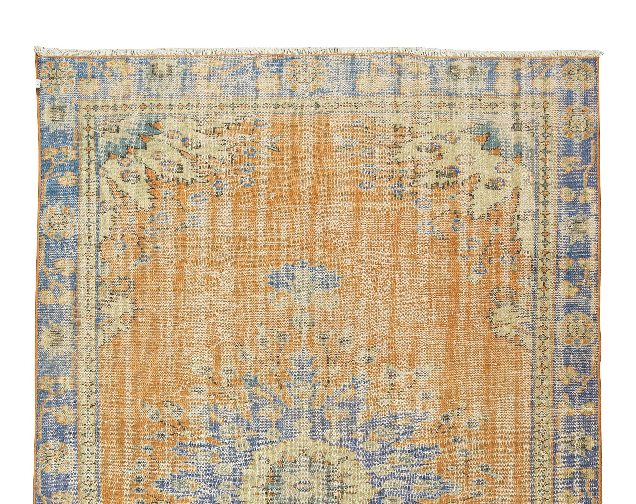 Alfombra de lana turca vintage anudada a mano con diseño de medallón Turco en venta