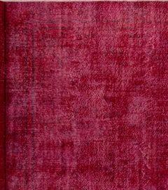 Handmade Turkish Rug in Burgundy Red, Ideal for Contemporary Interiors