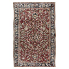 Tappeto turco fatto a mano 5.8x9 ft con disegno floreale, Tappeto tradizionale in rosso